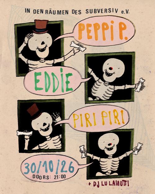 Peppi P., Eddie und Piri Piri in den Räumen des Subversiv e.V.