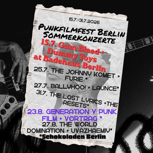 Punkfilmfest Berlin Sommerkonzerte