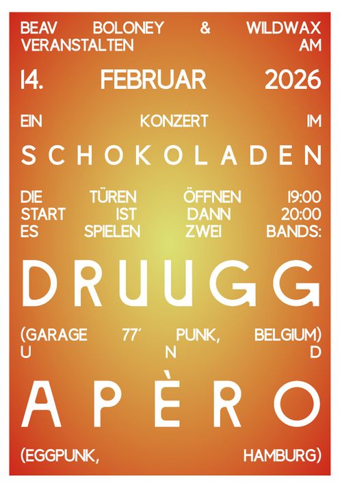 DRUUGG (garagepunk,Bel) & APÉRO (eggpunk,HB)
