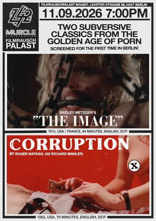 Zelluloid42 Special presents CORRUPTION (1983) x THE IMAGE (1975)