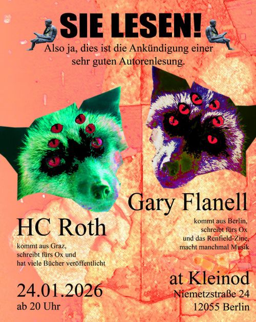 Lesung im Kleinod: HC Roth + Gary Flanell