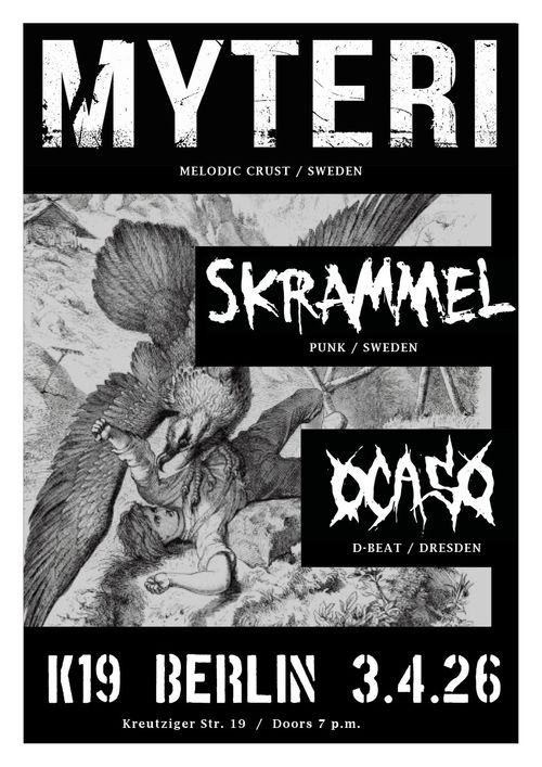 CRUST NIGHT: MYTERI (swe), SKRAMMEL (swe), OCASO (d)