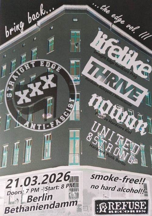 Hardcore: LIFELIKE, THRIVE, NOWAR, UNITED&STRONG