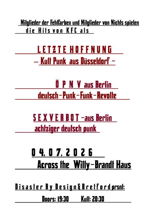 LETZTE HOFFNUNG - ÖPNV - SEXVERBOT 